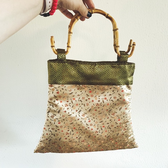 🌱Vintage Bag w/ Bamboo Handle - Picture 1 of 4